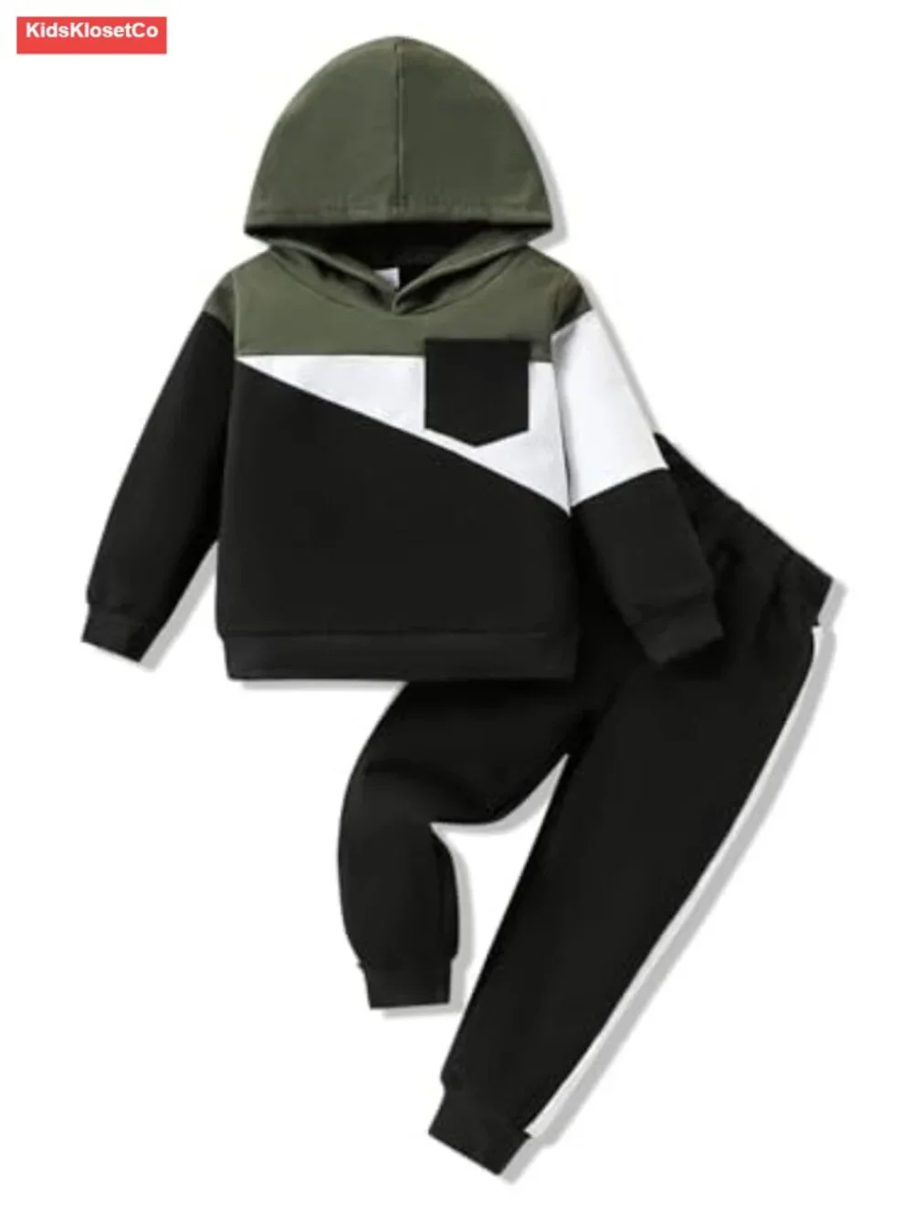 Toddler Boy Colorblock Hoodie & Pants Set Fall Winter Cotton